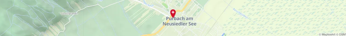 Map representation of the location for Schutzengel-Apotheke in 7083 Purbach
